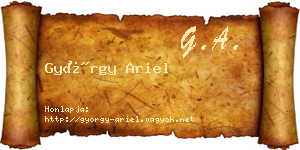 György Ariel névjegykártya
